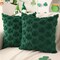 St Patricks Day Pillow Covers 18x18 inch Set of 2 St Patricks Day Decorations Green Shamrock Soft Plush Faux Fur Jacquard Throw Pillows for Bedroom Sofa Holiday Festivals Home Decor PTK021A18